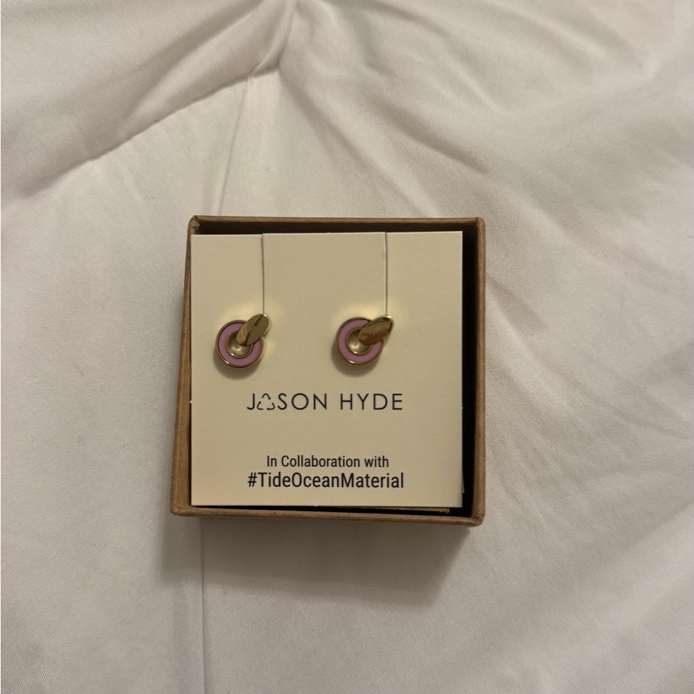 Pink and Gold Hoop Earrings